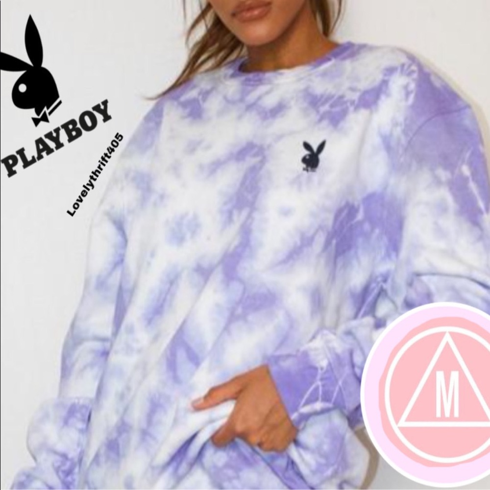 Missguided tie dye playboy crewneck size M